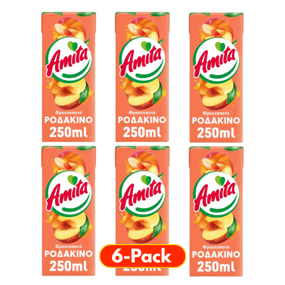 Amita Pfirsichsaft Familienpackung (6x250ml) - Araxxon