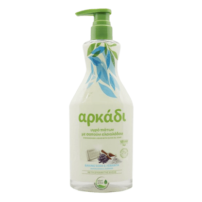 Flüssiger Geschirrspülmittel Backpulver & Lavendel (550ml) Arkadi von Arkadi bei Araxxon  - Hochwertiges griechisches Produkt.   Flüssiger Geschirrspülmittel Backpulver & Lavendel (550ml) Arkadi από Arkadi στο Araxxon  - Αυθεντικό ελληνικό προϊόν.  