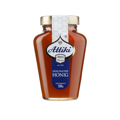 Attiki Honig aus Thymian & Blüten (500g) von Attiki bei Araxxon  - Hochwertiges griechisches Produkt.   Attiki Honig aus Thymian & Blüten (500g) από Attiki στο Araxxon  - Αυθεντικό ελληνικό προϊόν.  