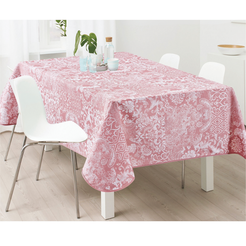 Griechisches Bedruckte Tischdecke Paisley-Pink 100% Polyester 150x150 Online kaufen