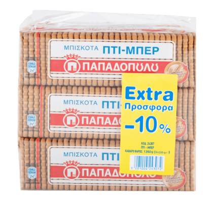 Biscuits Petit-Beurre (6x225g) Papadopoulou von Papadopoulos bei Araxxon  - Hochwertiges griechisches Produkt.   Biscuits Petit-Beurre (6x225g) Papadopoulou από Papadopoulos στο Araxxon  - Αυθεντικό ελληνικό προϊόν.  