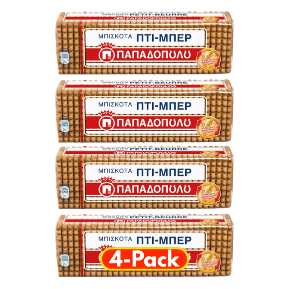 Biscuits Petit-Beurre Familienpackung (4x225g) Papadopoulos von Papadopoulos bei Araxxon  - Hochwertiges griechisches Produkt.   Biscuits Petit-Beurre Familienpackung (4x225g) Papadopoulos από Papadopoulos στο Araxxon  - Αυθεντικό ελληνικό προϊόν.  