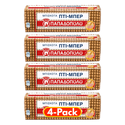 Biscuits Petit-Beurre Familienpackung (4x225g) Papadopoulos von Papadopoulos bei Araxxon  - Hochwertiges griechisches Produkt.   Biscuits Petit-Beurre Familienpackung (4x225g) Papadopoulos από Papadopoulos στο Araxxon  - Αυθεντικό ελληνικό προϊόν.  