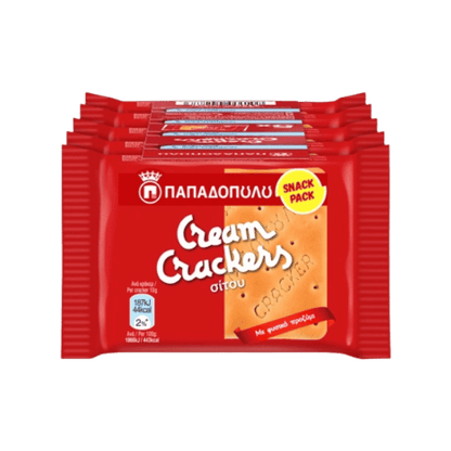Cream Crackers Weizen (5x43g) Papadopoulos von Papadopoulos bei Araxxon  - Hochwertiges griechisches Produkt.   Cream Crackers Weizen (5x43g) Papadopoulos από Papadopoulos στο Araxxon  - Αυθεντικό ελληνικό προϊόν.  