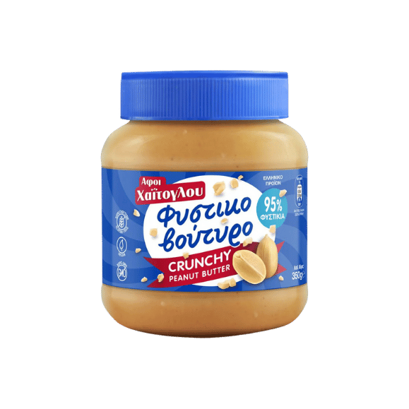 Crunchy Erdnussbutter (350g) Haitoglou von Haitoglou bei Araxxon  - Hochwertiges griechisches Produkt.   Crunchy Erdnussbutter (350g) Haitoglou από Haitoglou στο Araxxon  - Αυθεντικό ελληνικό προϊόν.  