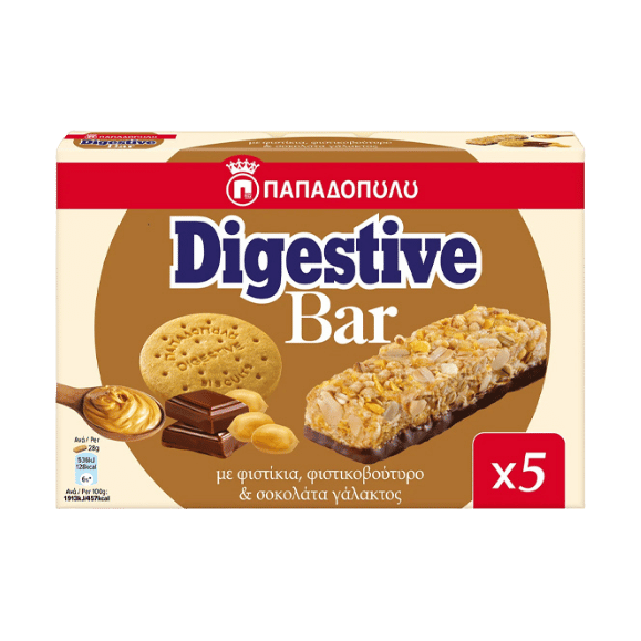 Digestive Bar mit Erdnüsse (5x28g) Papadopoulou - Araxxon