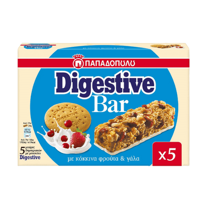 Digestive Bar mit Rote Früchte & Milch (5x28g) Papadopoulou - Araxxon