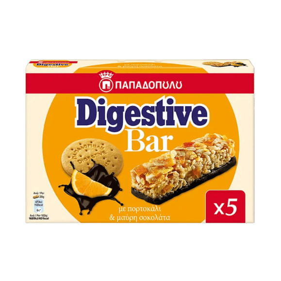 Digestive Bar mit Schokolade & Orange (5x28g) Papadopoulou - Araxxon
