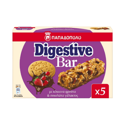 Digestive Bar mit Schokolade & Rote Früchte (5x28g) Papadopoulou - Araxxon