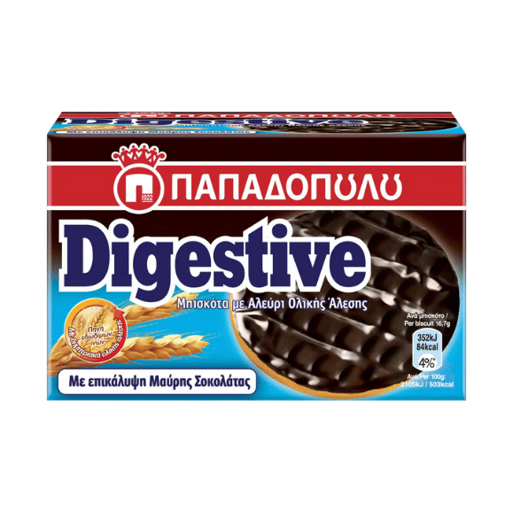 Digestive Kekse Dunkelschokolade (200g) Papadopoulou - Araxxon