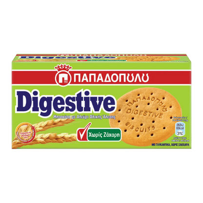 Digestive Kekse Vollkorn Zuckerfrei (250g) Papadopoulou - Araxxon