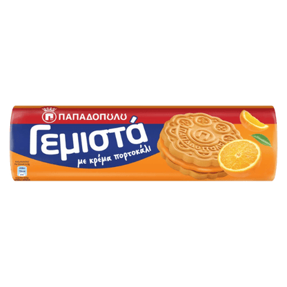Doppelkekse Orange-Kekse (200g) Papadopoulou von Papadopoulos bei Araxxon  - Hochwertiges griechisches Produkt.   Doppelkekse Orange-Kekse (200g) Papadopoulou από Papadopoulos στο Araxxon  - Αυθεντικό ελληνικό προϊόν.  