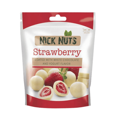 Erdbeere mit weiße Schokolade (100g) Nick Nuts - Araxxon