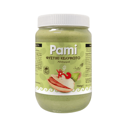 Erdnussaufstrich in Glas (750g) Pami von Pami bei Araxxon  - Hochwertiges griechisches Produkt.   Erdnussaufstrich in Glas (750g) Pami από Pami στο Araxxon  - Αυθεντικό ελληνικό προϊόν.  