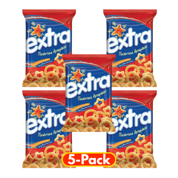 Extra Sternchips pikant Familienpackung (5x55g) von Extra bei Araxxon  - Hochwertiges griechisches Produkt.   Extra Sternchips pikant Familienpackung (5x55g) από Extra στο Araxxon  - Αυθεντικό ελληνικό προϊόν.  