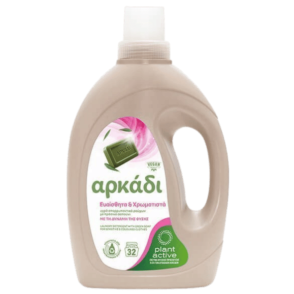 Flüssigwaschmittel Sensitive & Color (1,45l) Arkadi von Arkadi bei Araxxon  - Hochwertiges griechisches Produkt.   Flüssigwaschmittel Sensitive & Color (1,45l) Arkadi από Arkadi στο Araxxon  - Αυθεντικό ελληνικό προϊόν.  