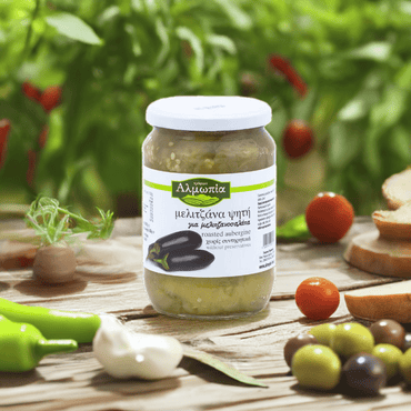 Gegrillte Auberginen (680g) Almopia von Almopia bei Araxxon  - Hochwertiges griechisches Produkt.   Gegrillte Auberginen (680g) Almopia από Almopia στο Araxxon  - Αυθεντικό ελληνικό προϊόν.  