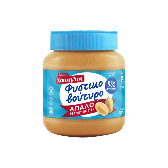 Glatte Erdnussbutter (350g) Haitoglou von Haitoglou bei Araxxon  - Hochwertiges griechisches Produkt.   Glatte Erdnussbutter (350g) Haitoglou από Haitoglou στο Araxxon  - Αυθεντικό ελληνικό προϊόν.  