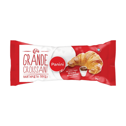 Grande Croissant mit Haselnussfüllung (220g) Panini von Panini bei Araxxon  - Hochwertiges griechisches Produkt.   Grande Croissant mit Haselnussfüllung (220g) Panini από Panini στο Araxxon  - Αυθεντικό ελληνικό προϊόν.  