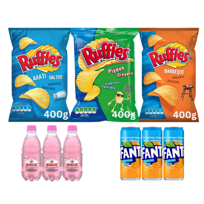 Griechisches Snack Familienpackung XL von Ruffles bei Araxxon  - Hochwertiges griechisches Produkt.   Griechisches Snack Familienpackung XL από Ruffles στο Araxxon  - Αυθεντικό ελληνικό προϊόν.  