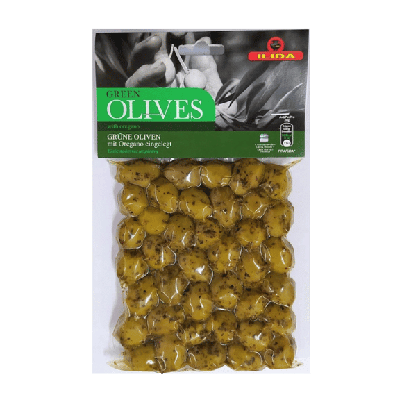 Grüne Oliven mit Oregano (250g) Ilida - Araxxon