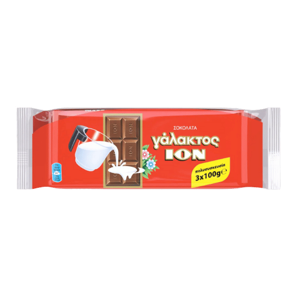 Milchschokolade (3x100g) ION von ION bei Araxxon  - Hochwertiges griechisches Produkt.   Milchschokolade (3x100g) ION από ION στο Araxxon  - Αυθεντικό ελληνικό προϊόν.  