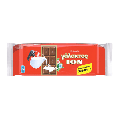 Milchschokolade (3x100g) ION von ION bei Araxxon  - Hochwertiges griechisches Produkt.   Milchschokolade (3x100g) ION από ION στο Araxxon  - Αυθεντικό ελληνικό προϊόν.  