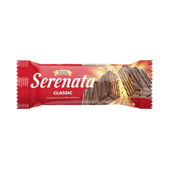 Waffelriegel Classic (33g) Serenata von Tottis bei Araxxon  - Hochwertiges griechisches Produkt.   Waffelriegel Classic (33g) Serenata από Tottis στο Araxxon  - Αυθεντικό ελληνικό προϊόν.  