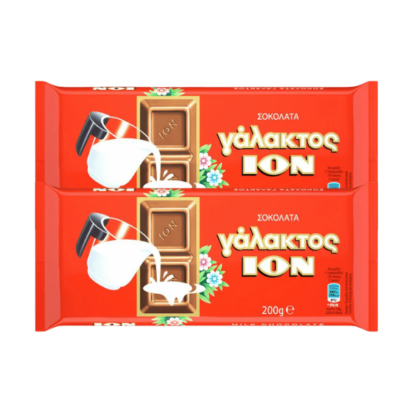 Milchschokolade (2x200g) ION von ION bei Araxxon  - Hochwertiges griechisches Produkt.   Milchschokolade (2x200g) ION από ION στο Araxxon  - Αυθεντικό ελληνικό προϊόν.  