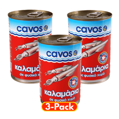 Kalamari Vorteilspack (3x370g) Cavos von Cavos bei Araxxon  - Hochwertiges griechisches Produkt.   Kalamari Vorteilspack (3x370g) Cavos από Cavos στο Araxxon  - Αυθεντικό ελληνικό προϊόν.  
