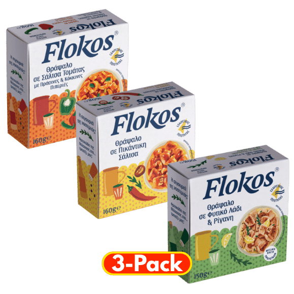 Kalamaris in Soßen Vorteilspack (3 Stück) Flokos von Flokos bei Araxxon  - Hochwertiges griechisches Produkt.   Kalamaris in Soßen Vorteilspack (3 Stück) Flokos από Flokos στο Araxxon  - Αυθεντικό ελληνικό προϊόν.  