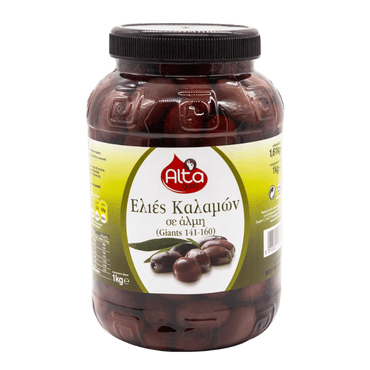 Kalamata Oliven Groß (141 - 160) (1,61Kg) Alta Gusto (1kg Abtropfgewicht) - Araxxon