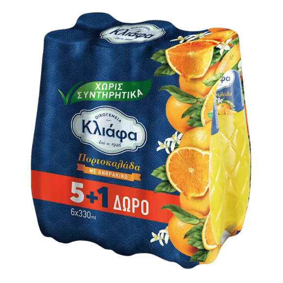 Kliafa Orange 6-Pack (6x330ml) von Kliafa bei Araxxon  - Hochwertiges griechisches Produkt.   Kliafa Orange 6-Pack (6x330ml) από Kliafa στο Araxxon  - Αυθεντικό ελληνικό προϊόν.  