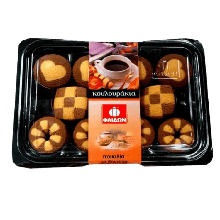 Koulouria Poikilia (Butterkekse) (350g) Fedon von Fedon bei Araxxon  - Hochwertiges griechisches Produkt.   Koulouria Poikilia (Butterkekse) (350g) Fedon από Fedon στο Araxxon  - Αυθεντικό ελληνικό προϊόν.  