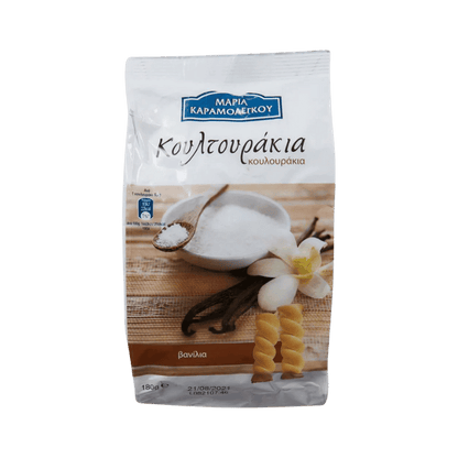 Koultouraki Kekse Vanillie (180g) Maria Karamolegou von Maria Karamolegou bei Araxxon  - Hochwertiges griechisches Produkt.   Koultouraki Kekse Vanillie (180g) Maria Karamolegou από Maria Karamolegou στο Araxxon  - Αυθεντικό ελληνικό προϊόν.  