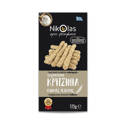 🎁 Kritsinia Vollkorn Brotsticks mit Sesam (125g) Nikolas Bakery (100% off) - Araxxon