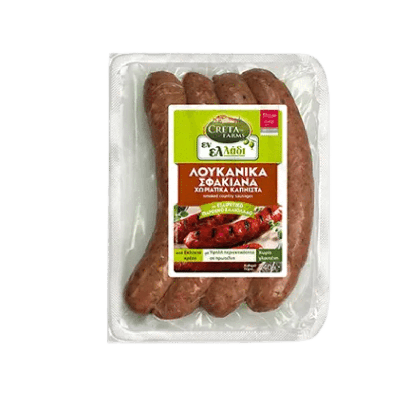 Loukánika Choriátika Sfakianá Pikántika En Elládi Creta Farms (340 g) von Creta Farms bei Araxxon  - Hochwertiges griechisches Produkt.   Loukánika Choriátika Sfakianá Pikántika En Elládi Creta Farms (340 g) από Creta Farms στο Araxxon  - Αυθεντικό ελληνικό προϊόν.  
