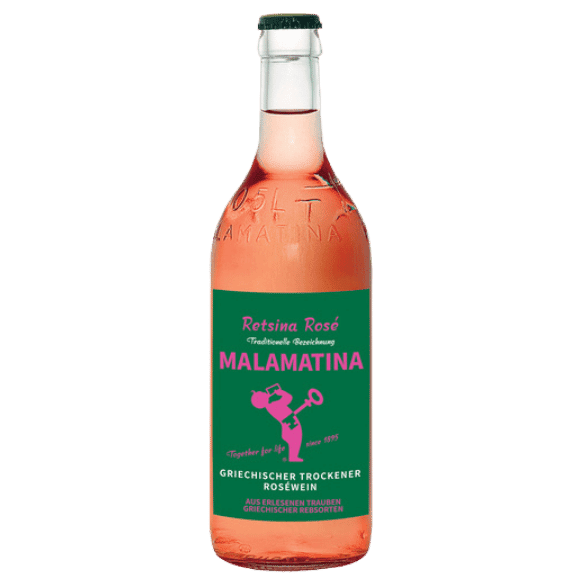 Malamatina Rosé Retsina (500ml) - Araxxon