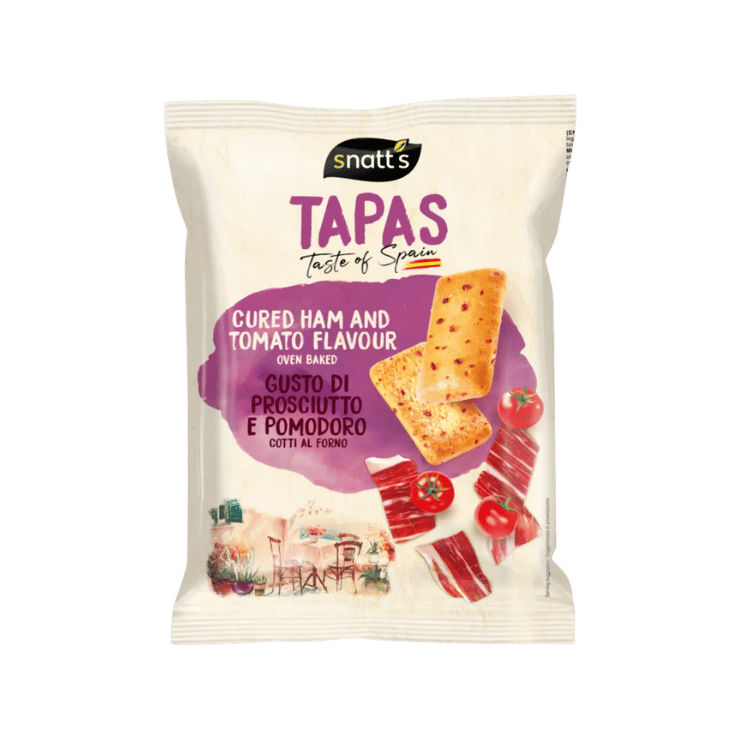 Mediterrane Crackers Schinken & Tomate (120g) Snatt's von Snatt's bei Araxxon  - Hochwertiges griechisches Produkt.   Mediterrane Crackers Schinken & Tomate (120g) Snatt's από Snatt's στο Araxxon  - Αυθεντικό ελληνικό προϊόν.  
