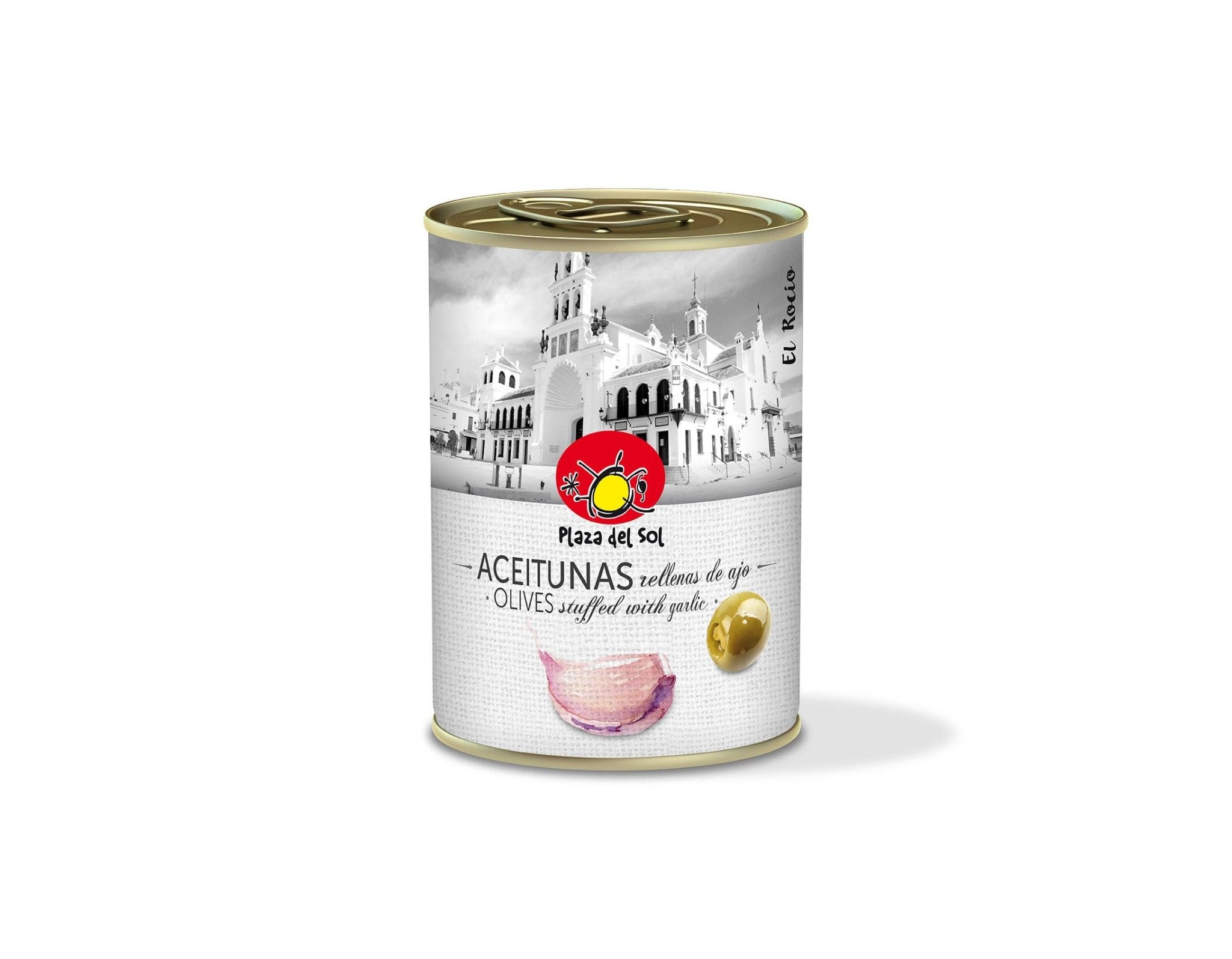 Mit Knoblauch gefüllte Oliven 280 - 320 (280g) Plaza del Sol - Araxxon