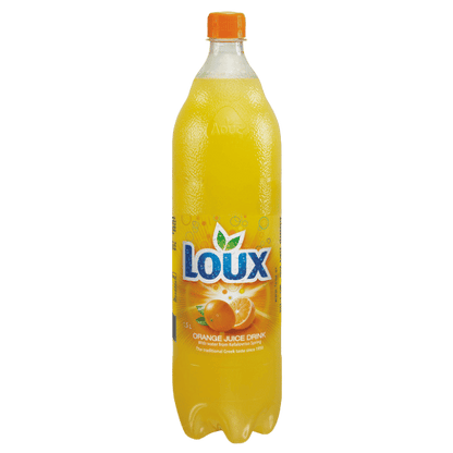 Orange Fruchtsaftgetränk Portokalada (1,5L) Loux von Loux bei Araxxon  - Hochwertiges griechisches Produkt.   Orange Fruchtsaftgetränk Portokalada (1,5L) Loux από Loux στο Araxxon  - Αυθεντικό ελληνικό προϊόν.  