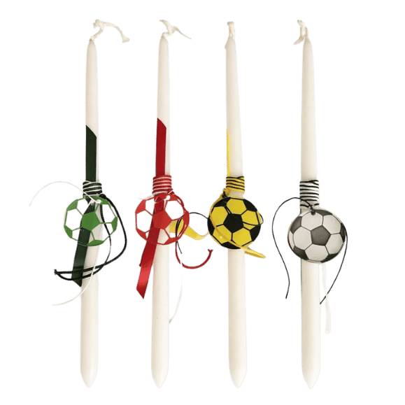 Osterkerze mit farbige Fußballdekor - Araxxon