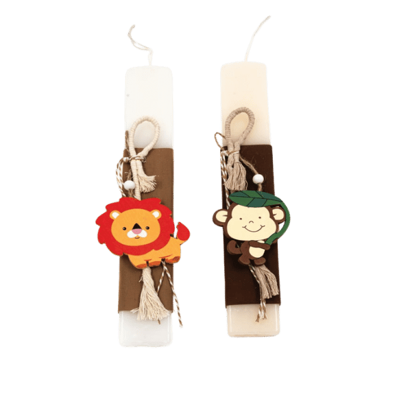 Osterkerze mit Holz - Tiermotiv - Araxxon