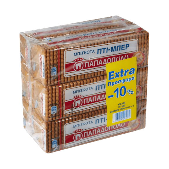 Petit-Beurre Biscuits (6x225g) Papadopoulou von Papadopoulos bei Araxxon  - Hochwertiges griechisches Produkt.   Petit-Beurre Biscuits (6x225g) Papadopoulou από Papadopoulos στο Araxxon  - Αυθεντικό ελληνικό προϊόν.  