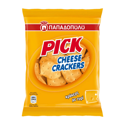 Pick Cheese Crackers (45g) Papadopoulou von Papadopoulos bei Araxxon  - Hochwertiges griechisches Produkt.   Pick Cheese Crackers (45g) Papadopoulou από Papadopoulos στο Araxxon  - Αυθεντικό ελληνικό προϊόν.  