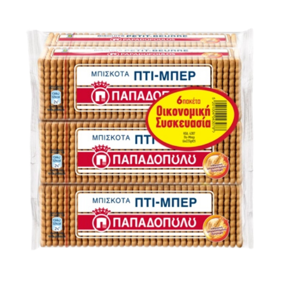 Petit-Beurre Biscuits (6x225g) Papadopoulos