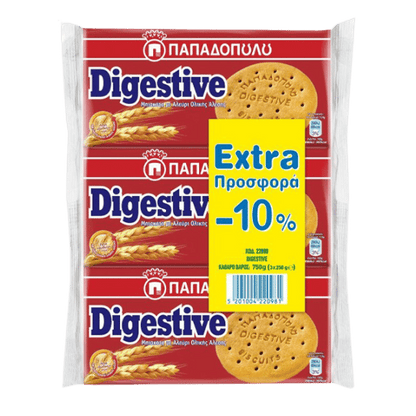 Digestive Kekse (3x250g) Papadopoulou