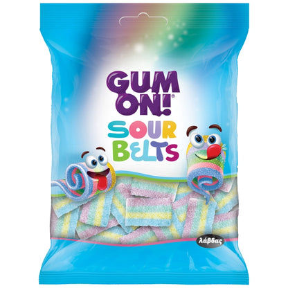 Gum On! Sour Belts Fruchtgummi (70g) von Lavdas bei Araxxon  - Hochwertiges griechisches Produkt.   Gum On! Sour Belts Fruchtgummi (70g) από Lavdas στο Araxxon  - Αυθεντικό ελληνικό προϊόν.  