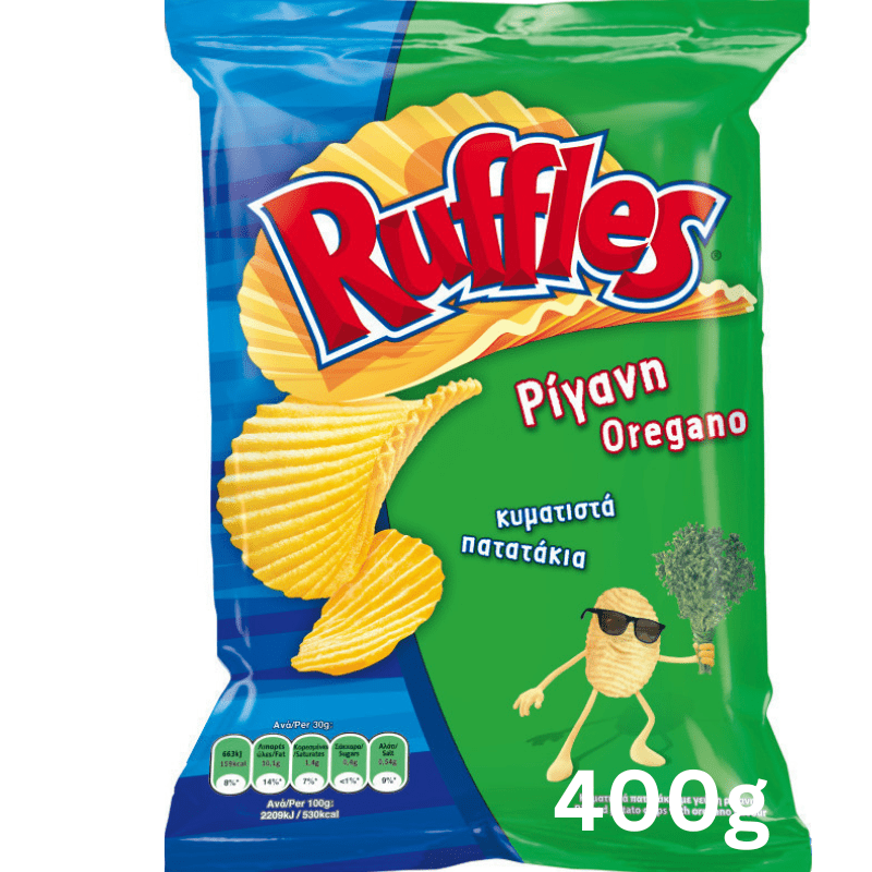 Ruffles Chips Oregano Catering (400g) von Ruffles bei Araxxon  - Hochwertiges griechisches Produkt.   Ruffles Chips Oregano Catering (400g) από Ruffles στο Araxxon  - Αυθεντικό ελληνικό προϊόν.  