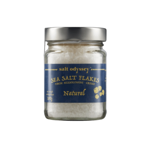 Salz Flocken Natur (100g Glas) Odyssey von Odyssey bei Araxxon  - Hochwertiges griechisches Produkt.   Salz Flocken Natur (100g Glas) Odyssey από Odyssey στο Araxxon  - Αυθεντικό ελληνικό προϊόν.  